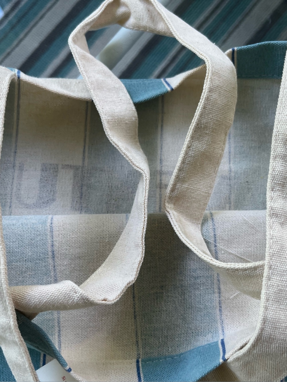 Sézane Blue and Cream Striped Canvas Tote - Picture 10 of 13